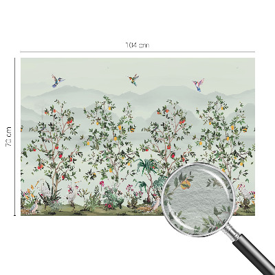 Fotomural decorativo para cabecero de cama con diseño de árboles exóticos