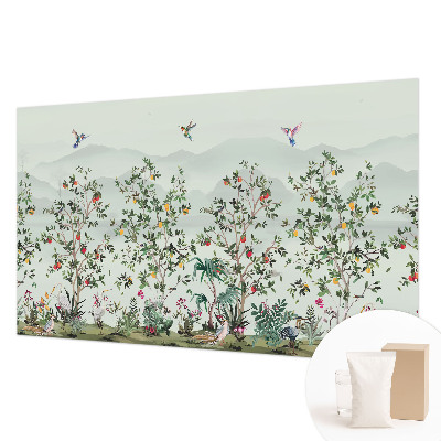 Fotomural decorativo para cabecero de cama con diseño de árboles exóticos