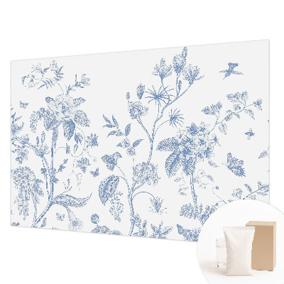 Papel mural con patrón decorativo con estampado floral