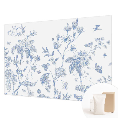 Papel mural con patrón decorativo con estampado floral