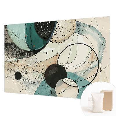 Mural decorativo con círculos coloridos