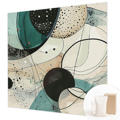 Mural decorativo con círculos coloridos