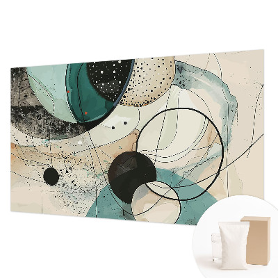 Mural decorativo con círculos coloridos