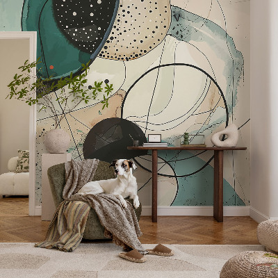 Mural decorativo con círculos coloridos