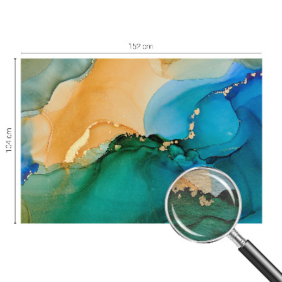 Fotomural decorativo para cabecero de cama con un diseño de olas coloridas