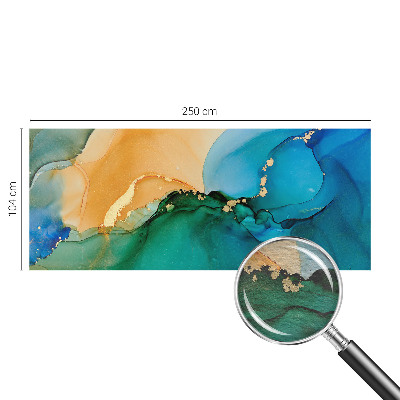 Fotomural decorativo para cabecero de cama con un diseño de olas coloridas