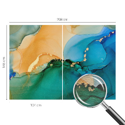 Fotomural decorativo para cabecero de cama con un diseño de olas coloridas