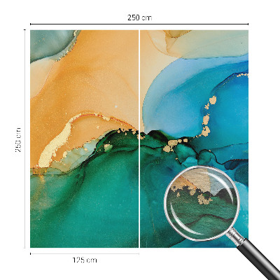 Fotomural decorativo para cabecero de cama con un diseño de olas coloridas