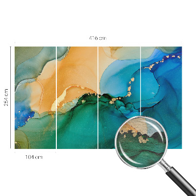 Fotomural decorativo para cabecero de cama con un diseño de olas coloridas