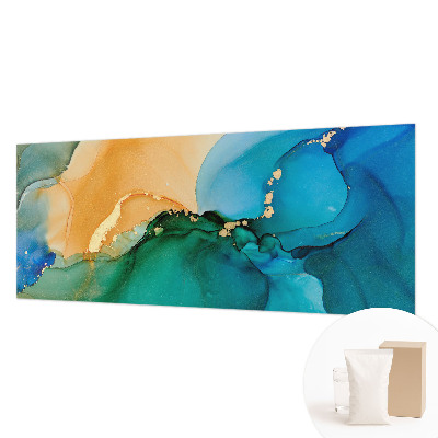 Fotomural decorativo para cabecero de cama con un diseño de olas coloridas