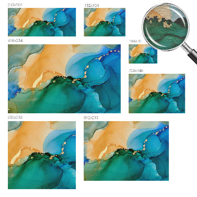 Fotomural decorativo para cabecero de cama con un diseño de olas coloridas