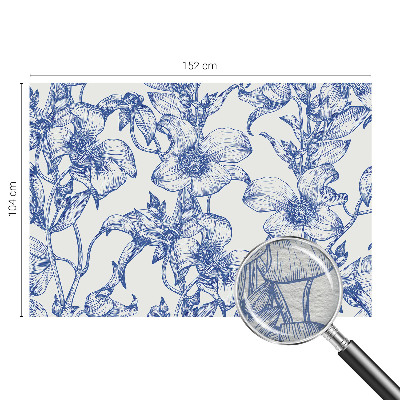 Papel mural texturado decorativo con motivo de ramas de flores