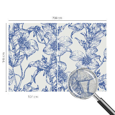 Papel mural texturado decorativo con motivo de ramas de flores