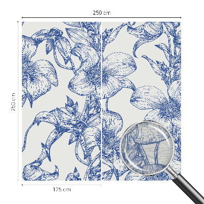 Papel mural texturado decorativo con motivo de ramas de flores