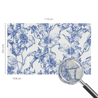 Papel mural texturado decorativo con motivo de ramas de flores