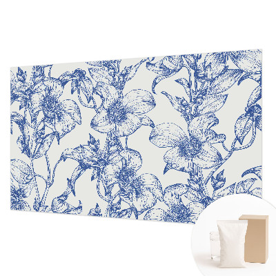 Papel mural texturado decorativo con motivo de ramas de flores