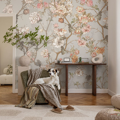 Mural de pared con estampado hermoso con un patrón romántico