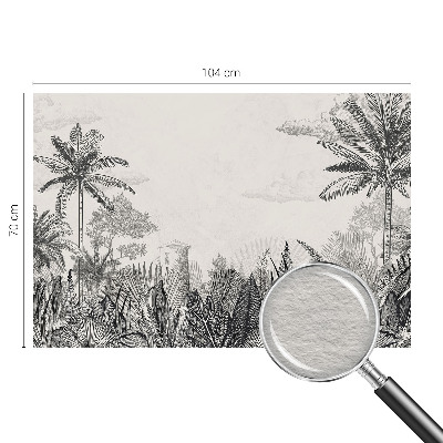 Papel mural con patrón decorativo con motivo de paisaje tropical