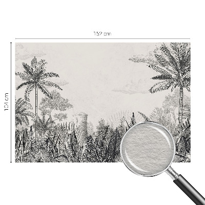 Papel mural con patrón decorativo con motivo de paisaje tropical