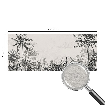 Papel mural con patrón decorativo con motivo de paisaje tropical