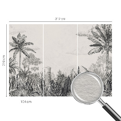 Papel mural con patrón decorativo con motivo de paisaje tropical
