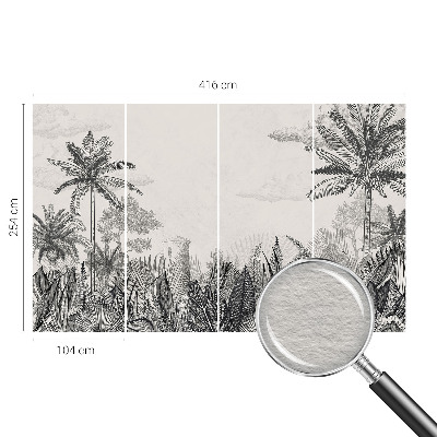 Papel mural con patrón decorativo con motivo de paisaje tropical