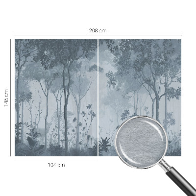 Mural de pared con estampado hermoso con el motivo «Misticismo del bosque»