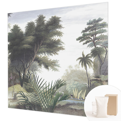 Mural decorativo con un paisaje exótico