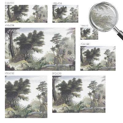 Mural decorativo con un paisaje exótico