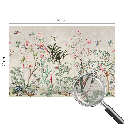 Papel mural texturado decorativo con diseño de oasis tropical