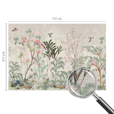 Papel mural texturado decorativo con diseño de oasis tropical