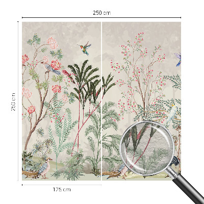 Papel mural texturado decorativo con diseño de oasis tropical