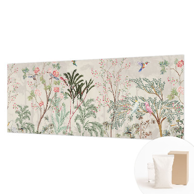 Papel mural texturado decorativo con diseño de oasis tropical