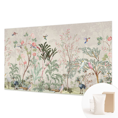 Papel mural texturado decorativo con diseño de oasis tropical