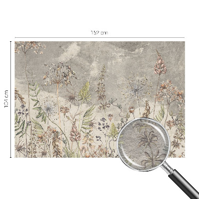 Mural decorativo con diseño de plantas silvestres