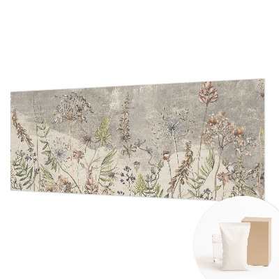 Mural decorativo con diseño de plantas silvestres