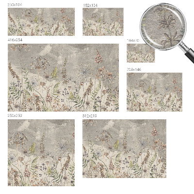 Mural decorativo con diseño de plantas silvestres