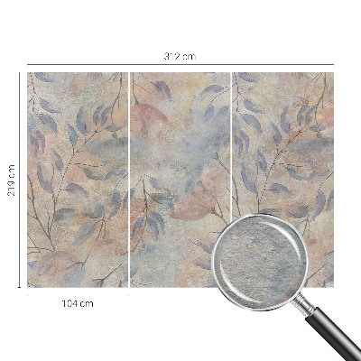 Fotomural decorativo para cabecero de cama con diseño de hojas abstractas