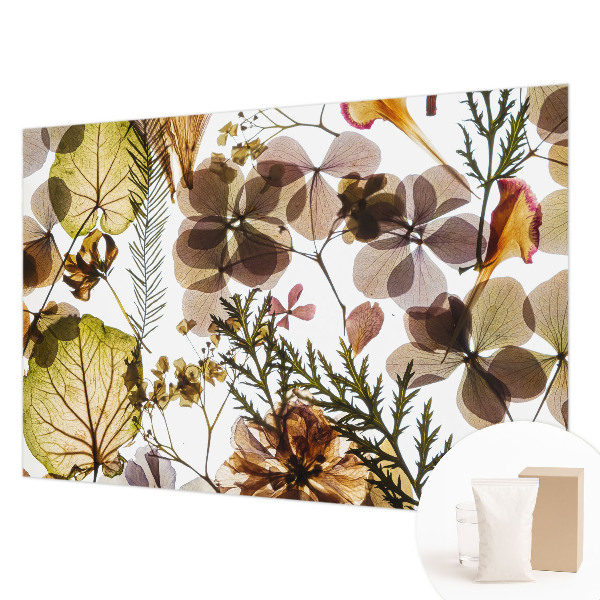 Papel mural con patrón decorativo con composición de fibras naturales