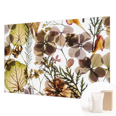Papel mural con patrón decorativo con composición de fibras naturales