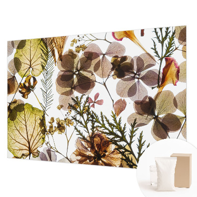 Papel mural con patrón decorativo con composición de fibras naturales