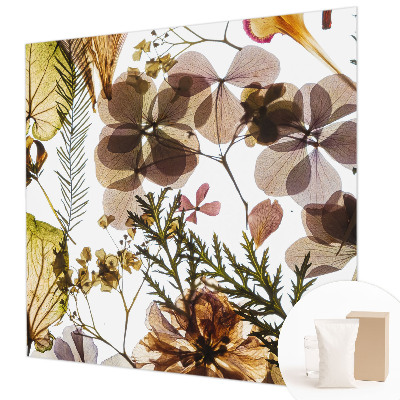 Papel mural con patrón decorativo con composición de fibras naturales