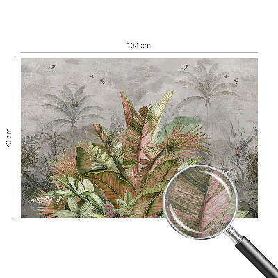 Papel mural texturado decorativo con motivo de selva exótica