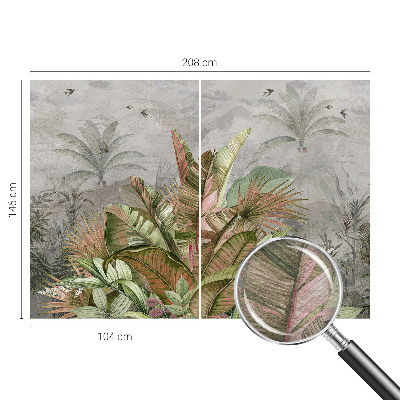 Papel mural texturado decorativo con motivo de selva exótica