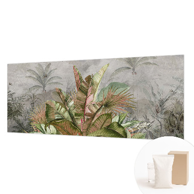 Papel mural texturado decorativo con motivo de selva exótica