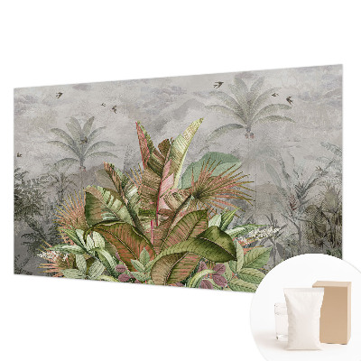 Papel mural texturado decorativo con motivo de selva exótica