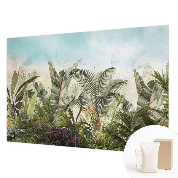 Mural de pared con estampado hermoso con motivo de paraíso tropical