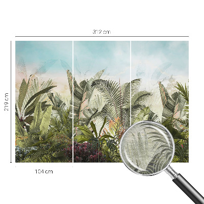 Mural de pared con estampado hermoso con motivo de paraíso tropical