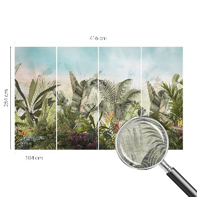 Mural de pared con estampado hermoso con motivo de paraíso tropical