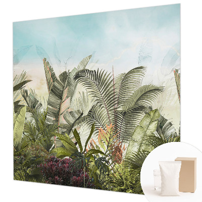 Mural de pared con estampado hermoso con motivo de paraíso tropical